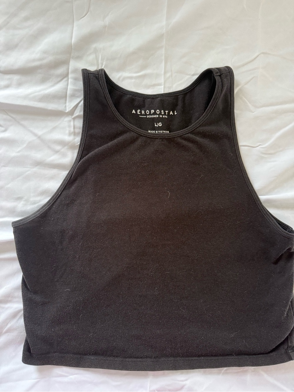 Aeropostale Black High-Neck Crop Tank Top Size Large